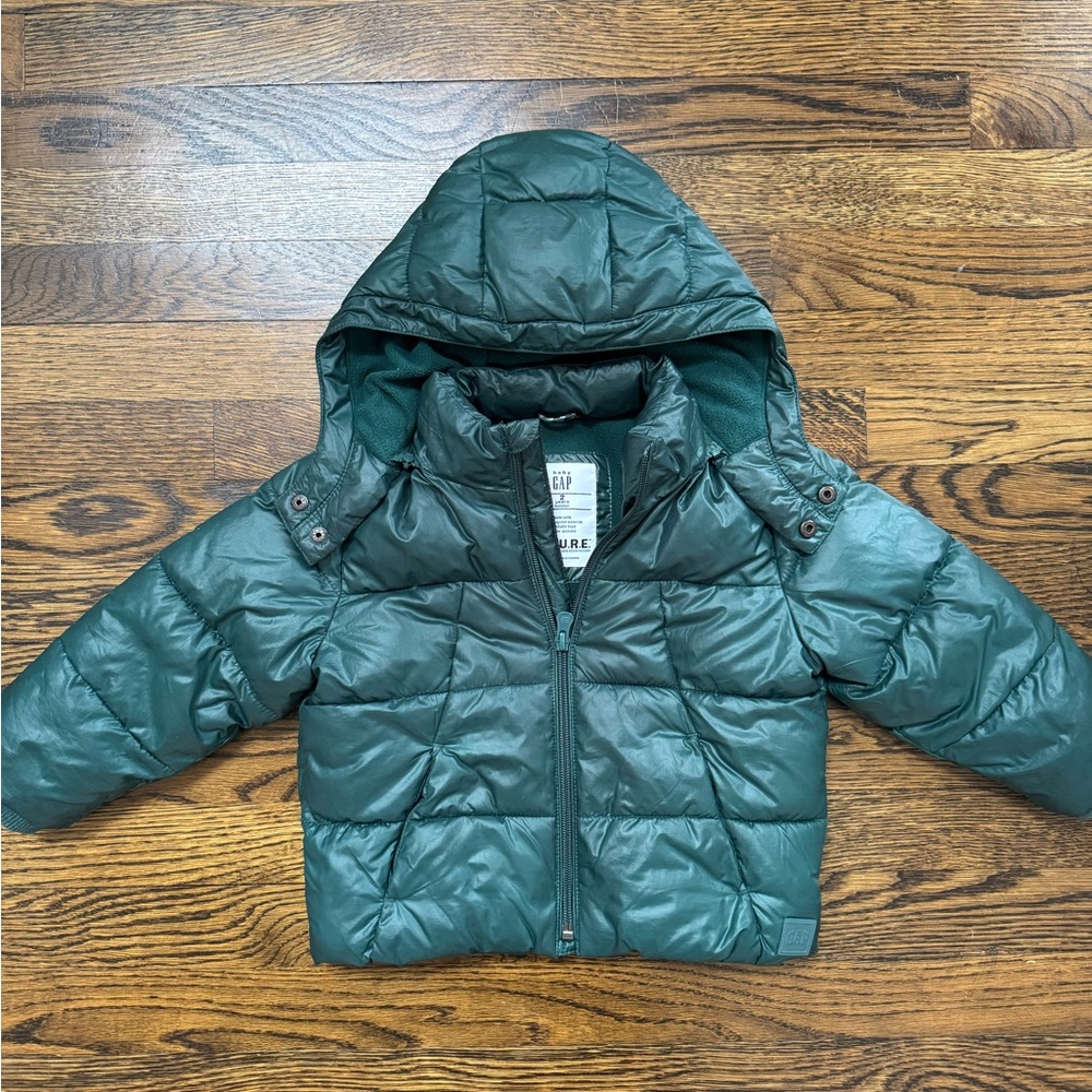 GAP Kids Green Puffer Jacket, Size: 2T